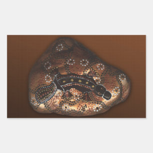 Australian Aboriginal-style Platypus Art Rectangular Sticker