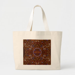 Australian Aboriginal-style Walkabout Art Design Large Tote Bag