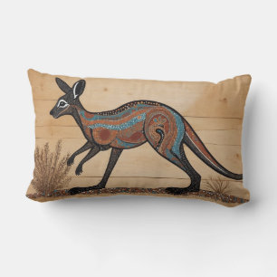 Australian Aboriginal-themed Kangaroo Lumbar Cushion