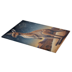 Australian Aboriginal-themed Kangaroo Scene Cutting Board