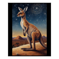 Australian Aboriginal-themed Kangaroo Scene