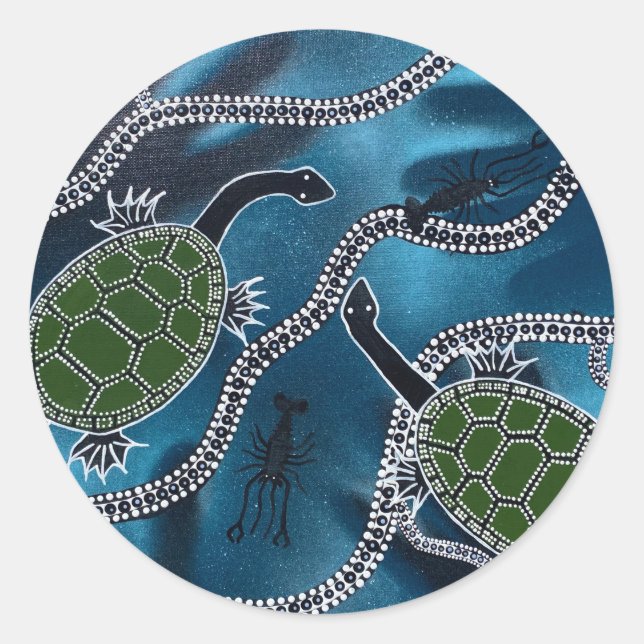 Australian Aboriginal turtle neck snake sticker (Front)