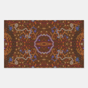 Australian Aborigine Walkabout with Animal Tracks Rectangular Sticker