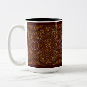 Australian Aborigine Walkabout with Animal Tracks Two-Tone Coffee Mug