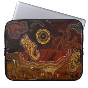 Australian Aborigines Hunting Kangaroo & Geckos Laptop Sleeve