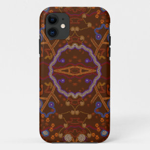 Australian Aborigines Walkabout with Animal Tracks iPhone 11 Case