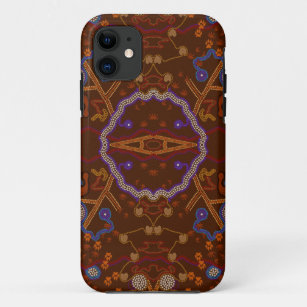 Australian Aborigines Walkabout with Animal Tracks iPhone 11 Case