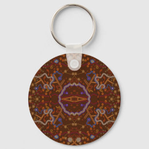 Australian Aborigines Walkabout with Animal Tracks Key Ring
