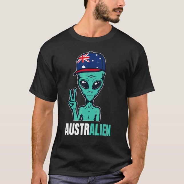 Australian Alien Australia Flag Aussie T-Shirt (Front)
