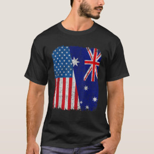 Australian American Flag Half USA Australia Root P T-Shirt