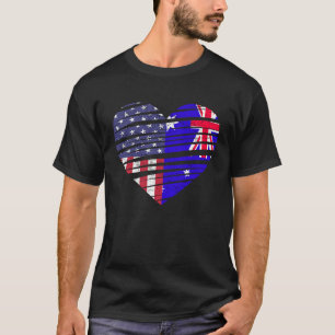 Australian American Grown Heart USA Patriot Herita T-Shirt