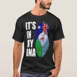 Australian And Djiboutian Mix DNA Flag Heritage T-Shirt