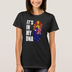 Australian And Macedonian Mix DNA Heritage Flag T-Shirt