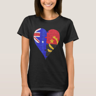 Australian Angolan Flag Heart T-Shirt