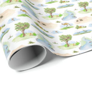 Australian Animal Toile (Original) Wrapping Paper