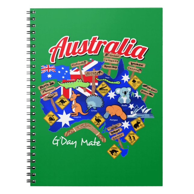 Australian animals and locations notebook (Front)