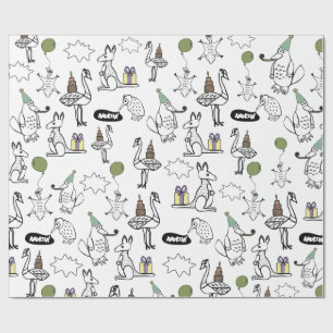 Australian Animals Colouring Custom Wrapping Paper