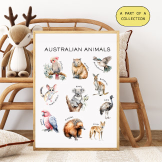 Australian Animals Educational Poster 