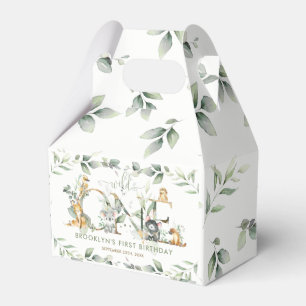 Australian Animals Greenery 1st Birthday Wild One Favour Box