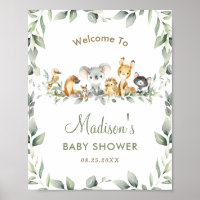 Australian Animals Greenery Baby Shower Welcome