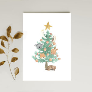 Australian Animals in a Christmas Tree Holiday Card