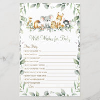 Australian Animals Well Wishes for Baby Game