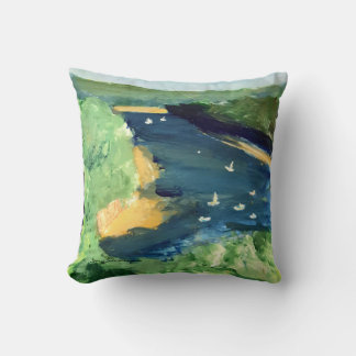Australian art river scene cushion