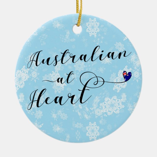 Australian at Heart, Christmas Tree Ornament (Front)