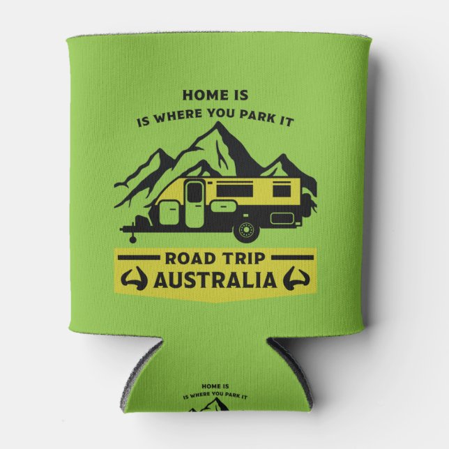 Australian Aussie Caravan Caravanning Summer Can Cooler (Front)