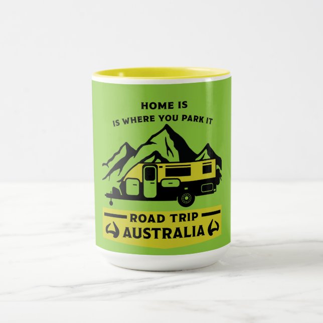 Australian Aussie Caravan Caravanning Summer  Mug (Center)