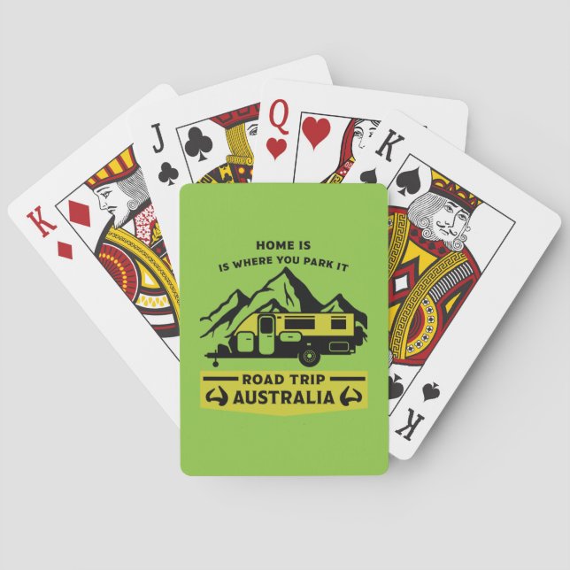Australian Aussie Caravan Caravanning Summer Playing Cards (Back)