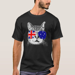 Australian Australia Flag Country Roots Cat Prid T-Shirt