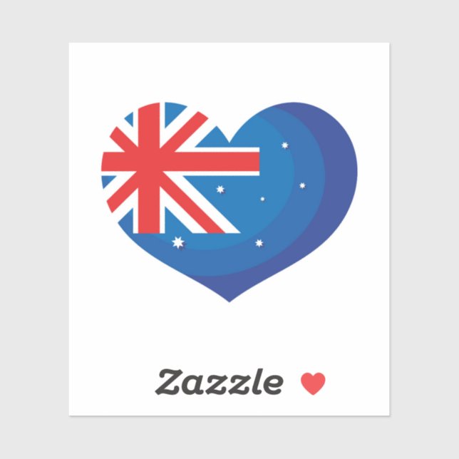 Australian. Australian Flag. Heart.  (Sheet)