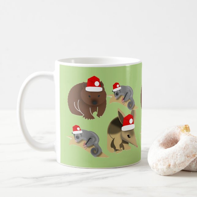 Australian Baby Animals Christmas Coffee Mug (With Donut)