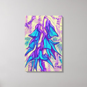 Australian Bird Flower, Tropical Floral Turquoise Canvas Print