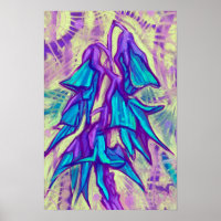 Australian Bird Flower, Tropical Floral Turquoise