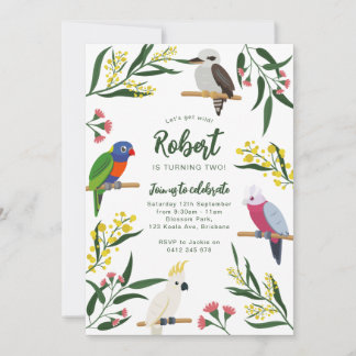 Australian Birds Birthday Invitation