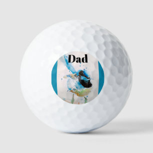 Australian Birds Blue Wren Wrens Watercolour Art Golf Balls