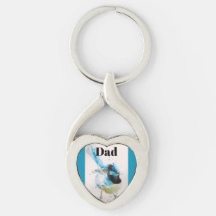 Australian Birds Blue Wren Wrens Watercolour Art Key Ring