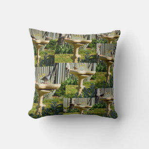 Australian Birds On A Bird Bath, Cushion