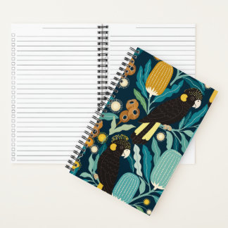 Australian Black Cockatoo & Banksia Native Floral Notebook