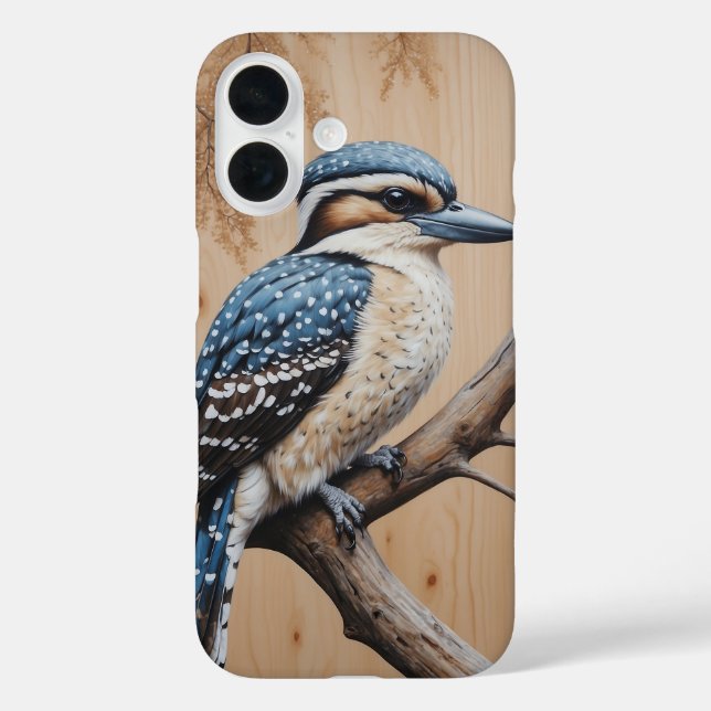 Australian Blue Kookaburra in a Tree Wildlife Art Case-Mate iPhone Case (Back)