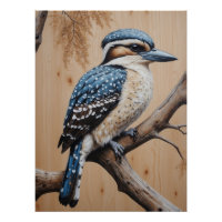Australian Blue Kookaburra in a Tree Wildlife Art