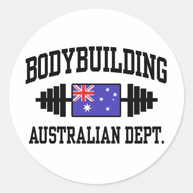 Australian Bodybuilder Classic Round Sticker (Front)