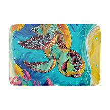 Australian Boho Turtle Bath Mat | Sunny