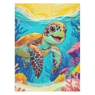 Australian Boho Turtle Tablecloth   Sunny