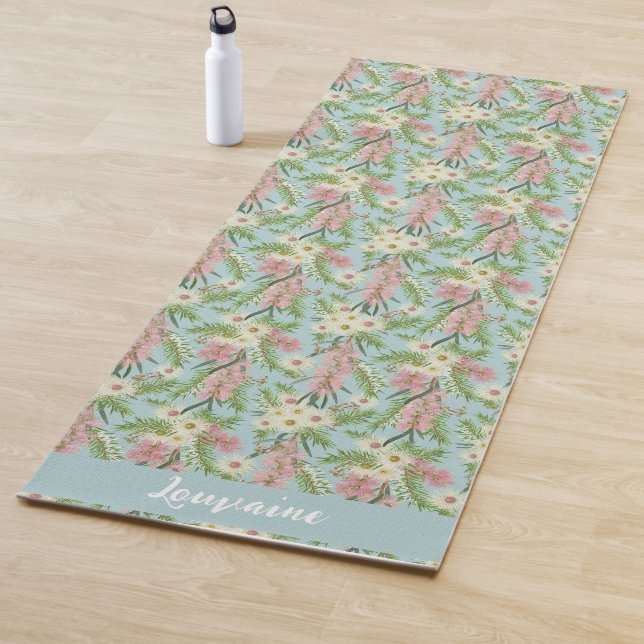 Australian Bottlebrush Country Garden Blue Yoga Ma Yoga Mat (In Situ)