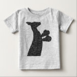 Australian Boxing Kangaroo with Slang Typography B Baby T-Shirt<br><div class="desc">A fun design of a boxing kangaroo with typography of well known Australian Slang words</div>