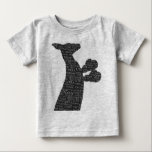 Australian Boxing Kangaroo with Slang Typography B Baby T-Shirt<br><div class="desc">A fun design of a boxing kangaroo with typography of well known Australian Slang words</div>