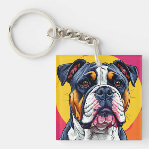 Australian Bulldog dog Key Ring
